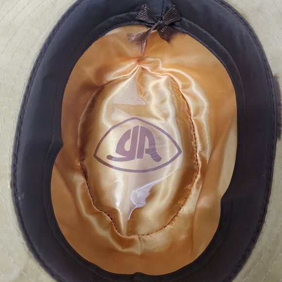 Vintage YA Velveteen Western Cowboy Hat Small Tan With Band Missing Tag See Pics - Picture 5 of 9